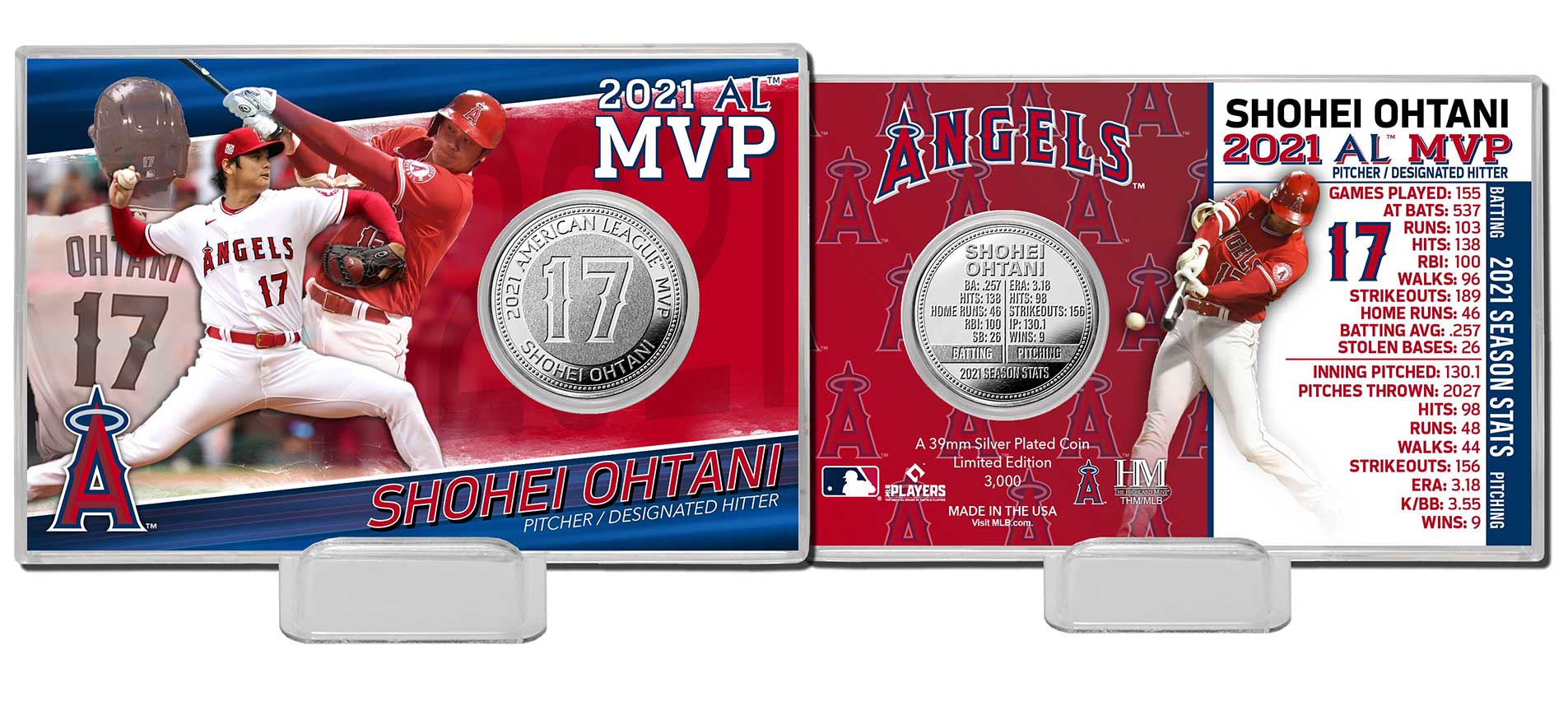 値下げ中】シリアルNo.9/3000 大谷翔平 2021年AL MVP 記念品 2021年