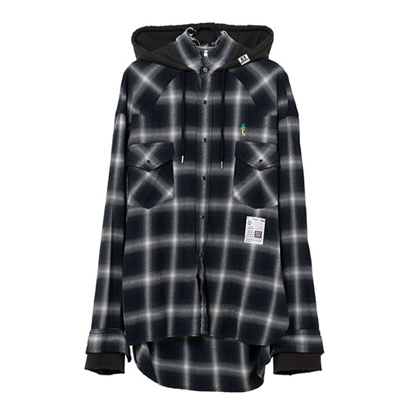 Maison MIHARA YASUHIRO ミハラヤスヒロ フード付き チェックシャツ