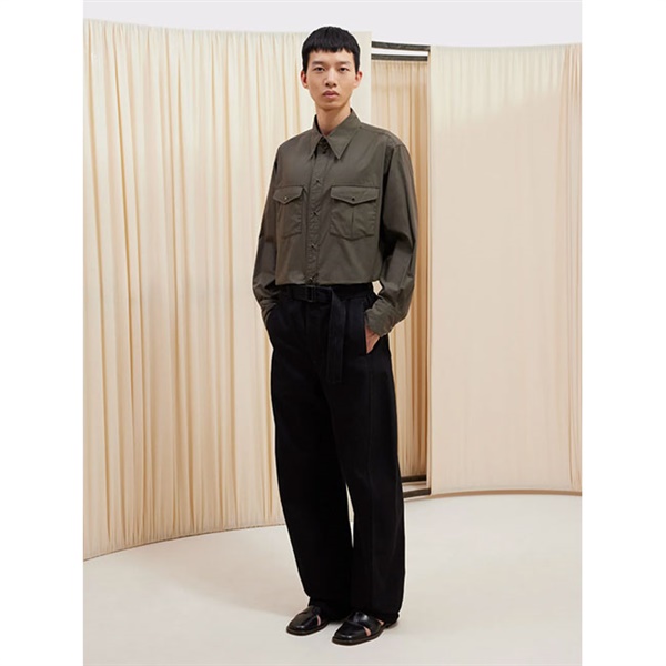 LEMAIRE ルメール ブラックデニム ツイスト ベルテッドパンツ PA326