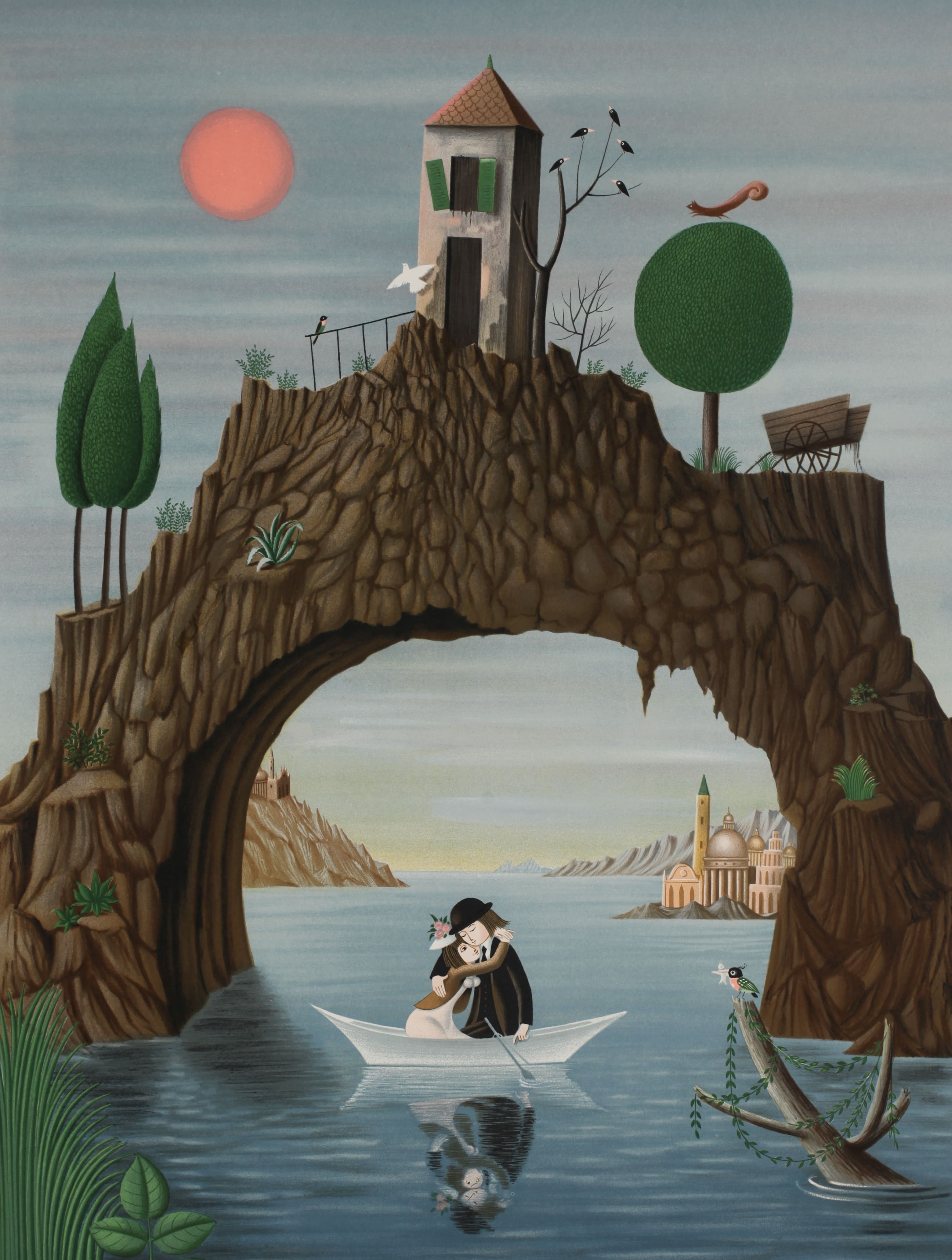 レイモン・ペイネ 【夏のボート遊び】オリジナルリトラフ版画 作家自筆