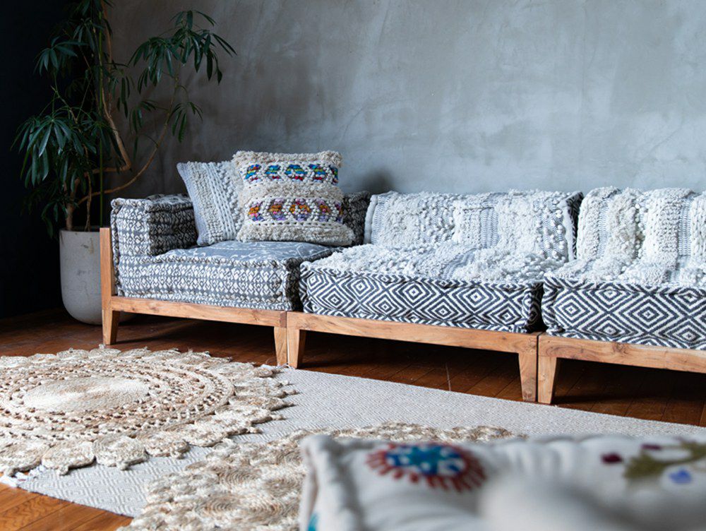 送料無料】ブロックマルチ ソファ レフト コーナー マック ホワイト