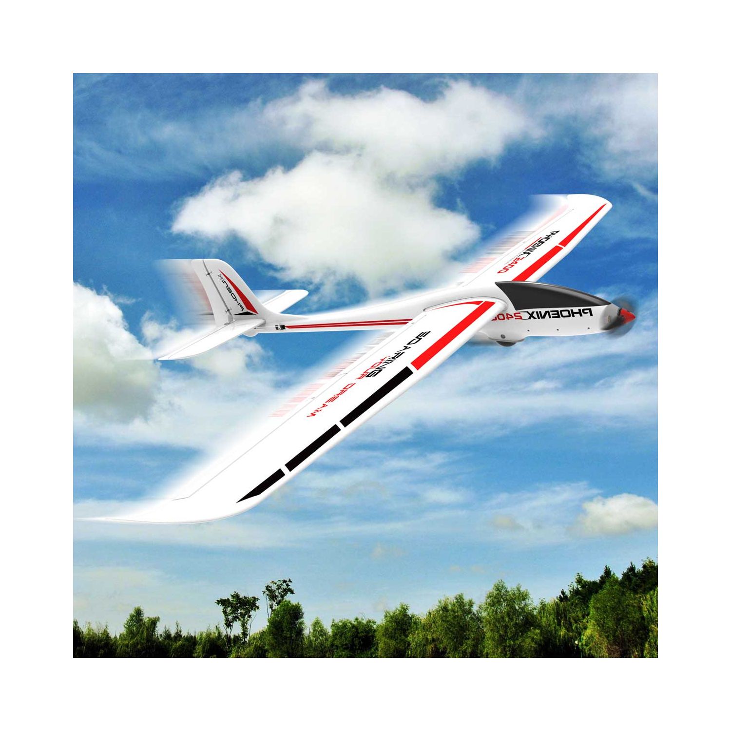 Phoenix 2400 5 Channel Glider with 2.4 Meter Wingspan and Plastic