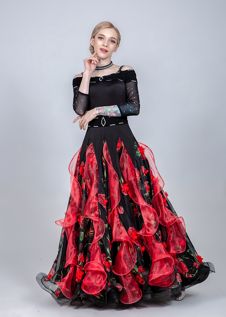 社交ダンスドレスの女性ワルツドレスフリンジスペインドレスフラメンコ