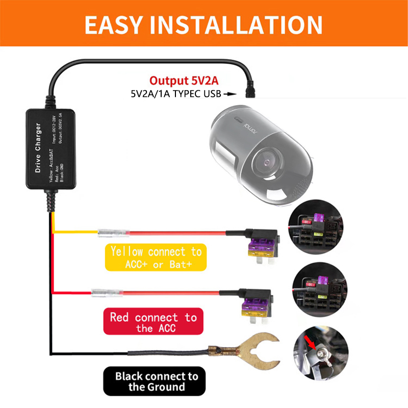 for 70mai Hardwire Kit UP04 Parking Surveillance Cable for 70MAI