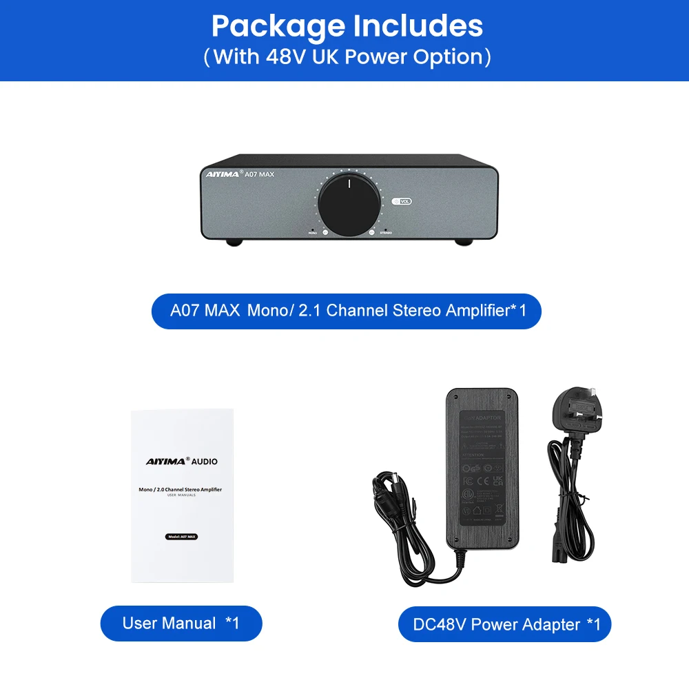 AIYIMA A07 MAX アンプホームオーディオ 300 ワット X2 TPA3255 クラス