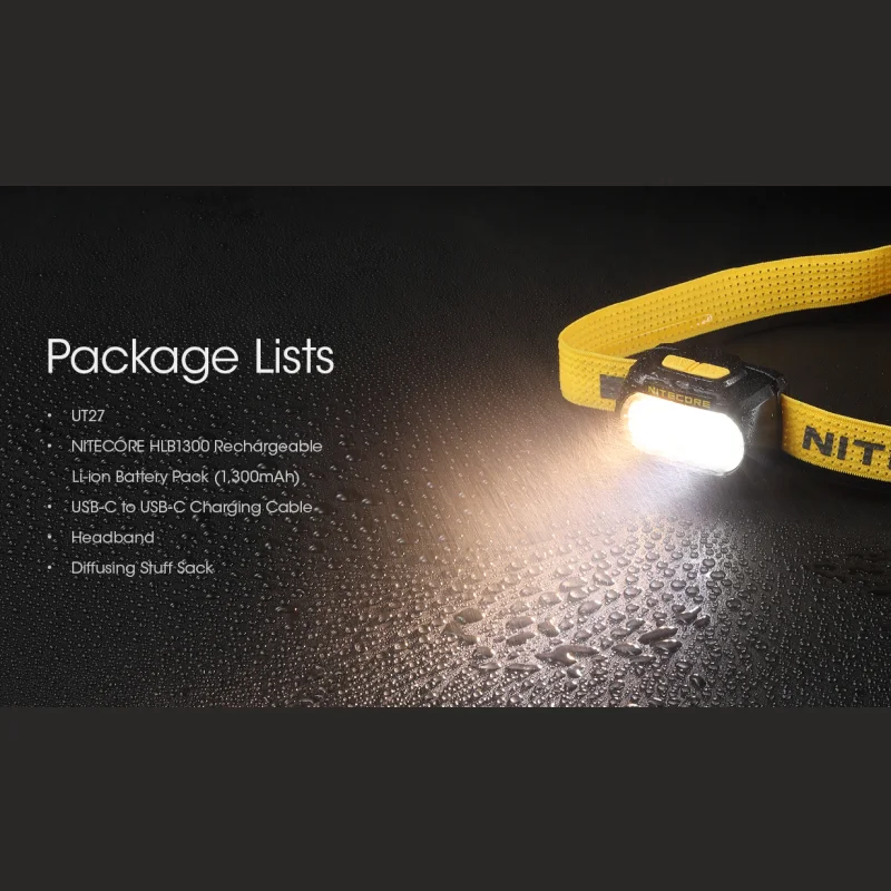 NITECORE UT27 ヘッドランプ 800 ルーメン USB 充電式デュアルビーム