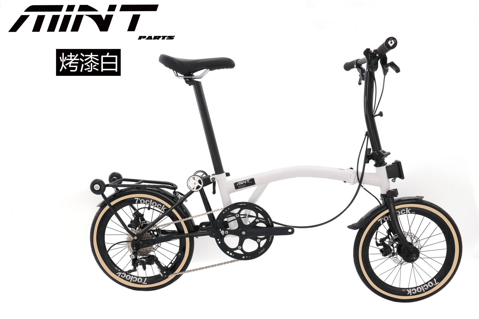 MINT 16Inch T9D-349 Triple Folding Bicycle 9 Speed City Bike Disc