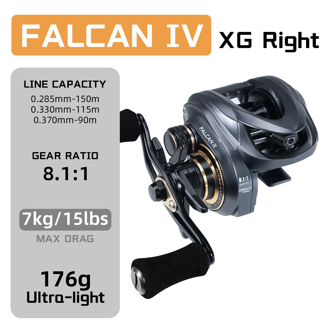 SeaKnightブランド FALCAN4シリーズ ベイトキャスティングリール HG XG