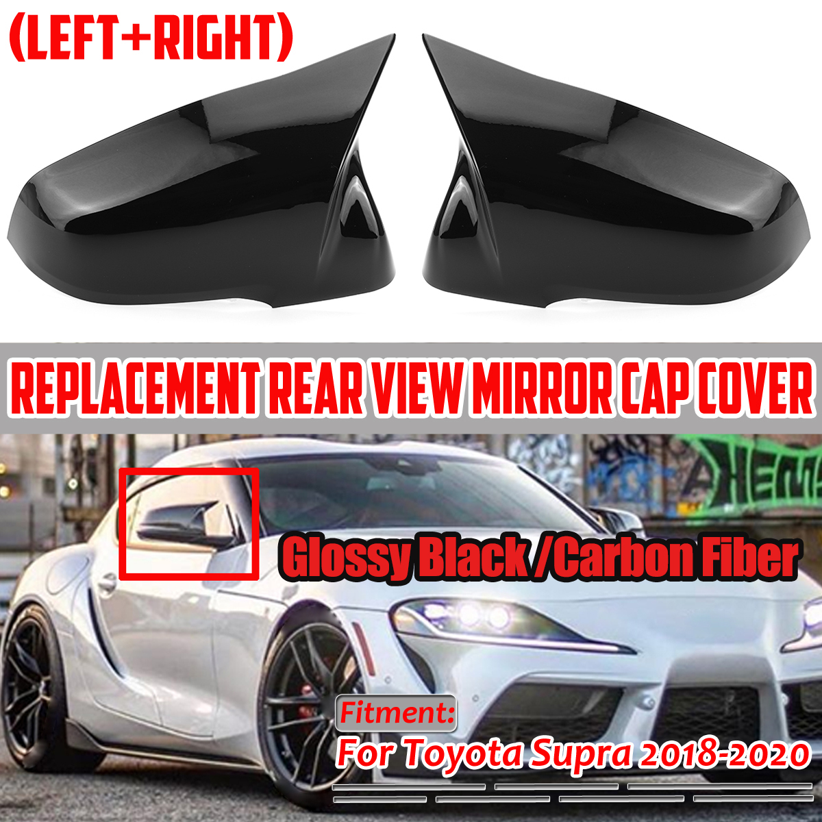 Glossy/Carbon M Look Mirror Cover For Toyota GR Supra 2019-2022