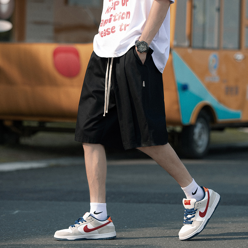 2025 Summer Men's Overalls Shorts Baggy Straight Casual Short