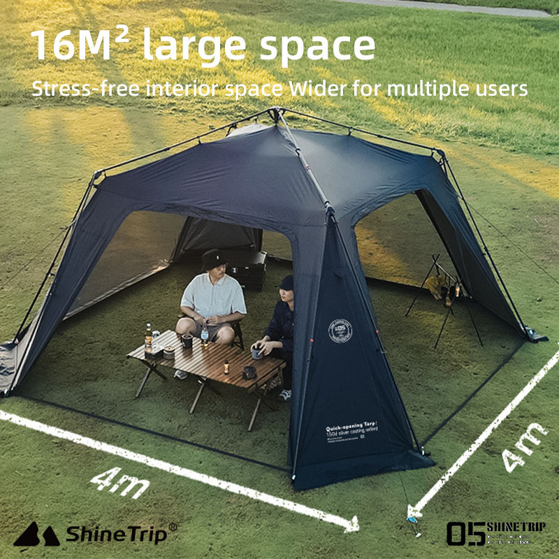 Shinetrip-銀メッキのキャンプテント,特大のキャノピー,防水,自動