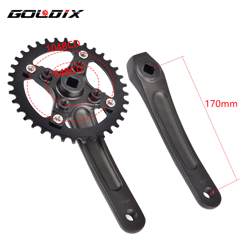 GOLDIX RIRO 自転車クランクセット 104BCD マウンテンバイク角穴