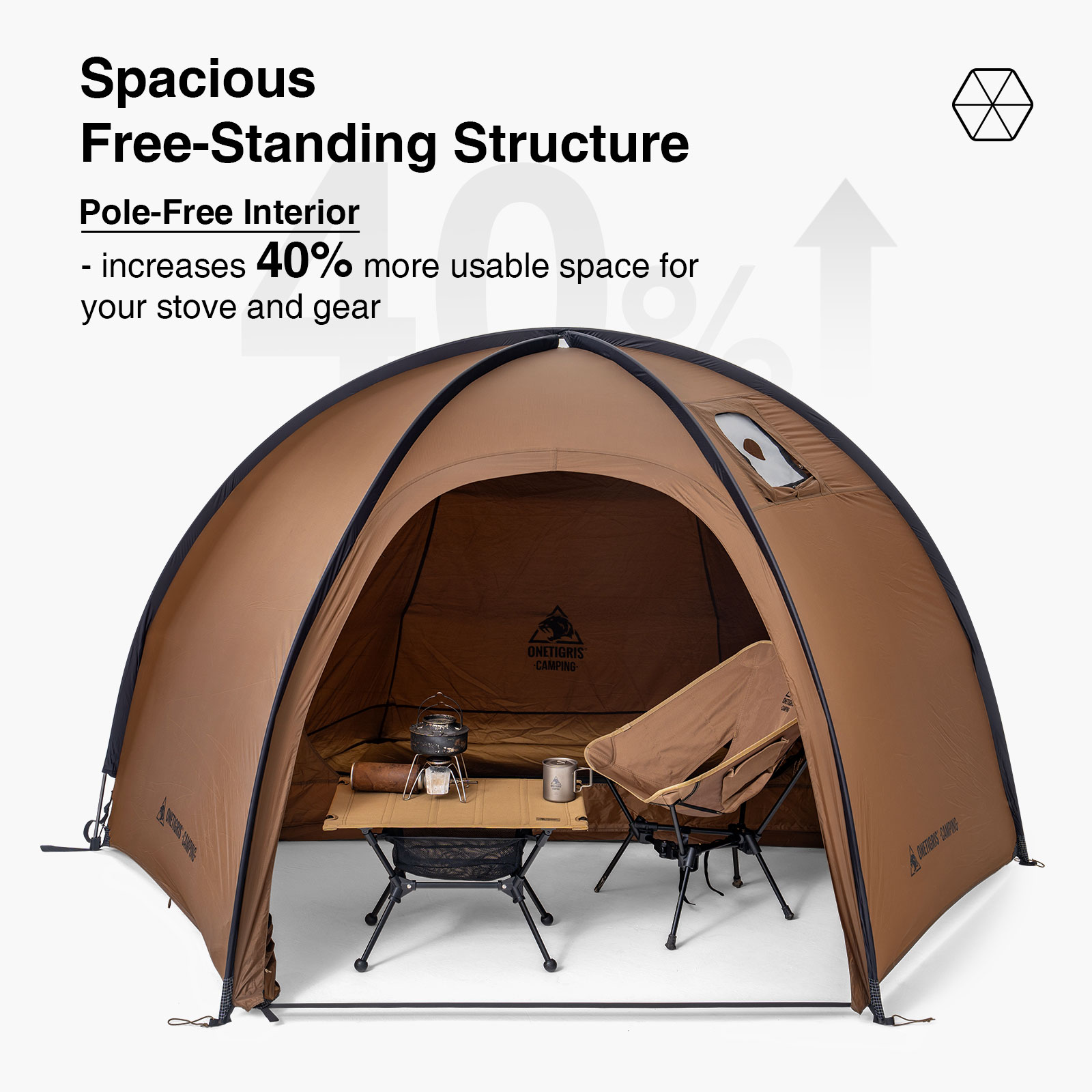OneTigris Coco Nest Solo Dome Tent with Stove Jack 3000mm