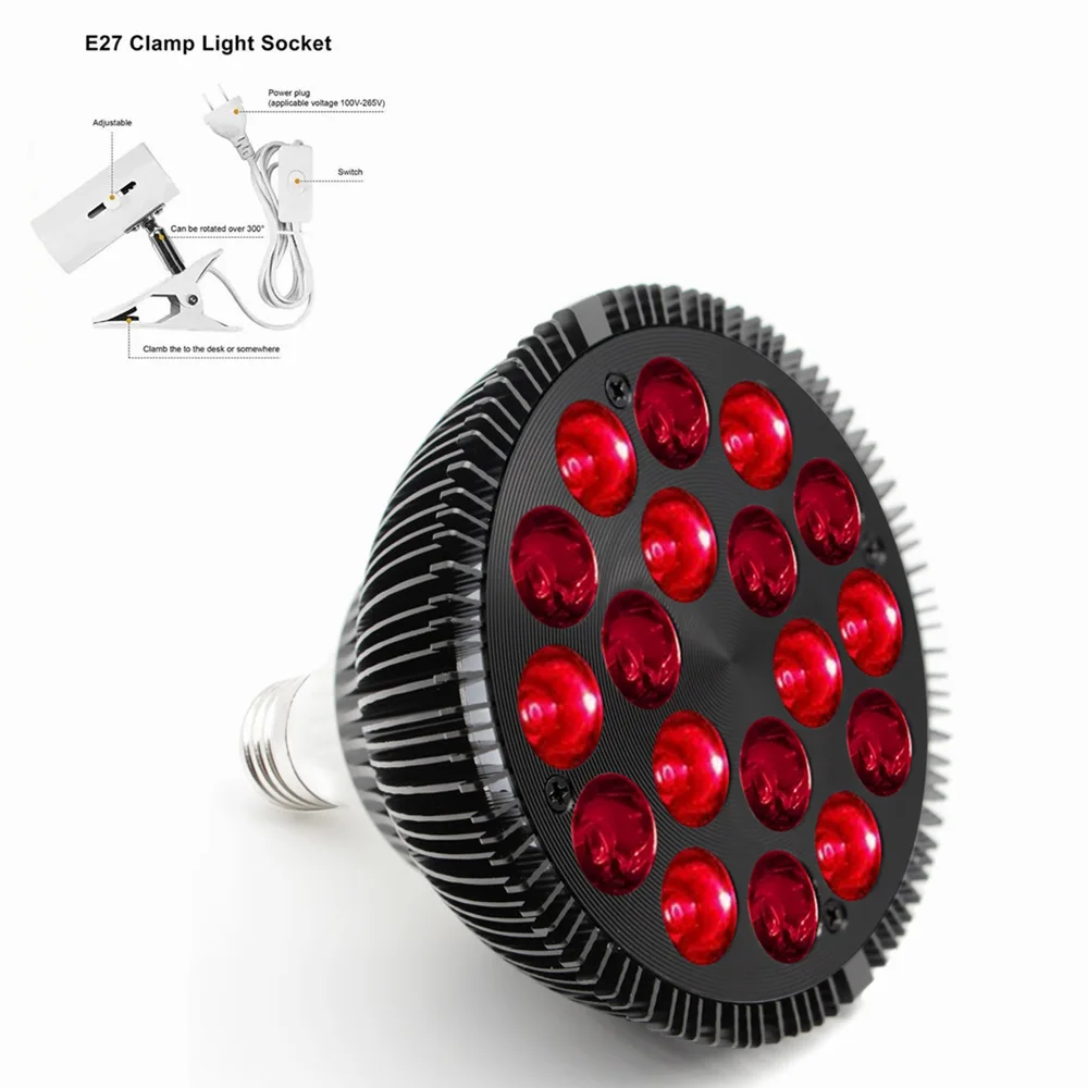 LEDライトセラピーデバイス 赤色660nm & 遠赤外線850nm クリップ式 18W
