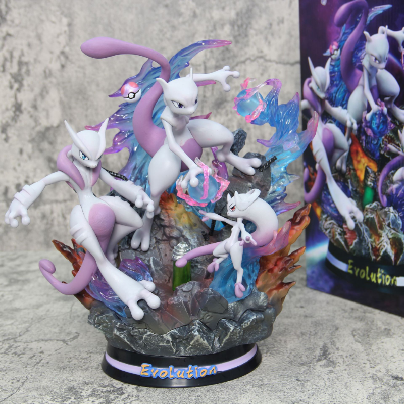 ポケモンメワツー3番目の置物,LEDライト,アクションフィギュア