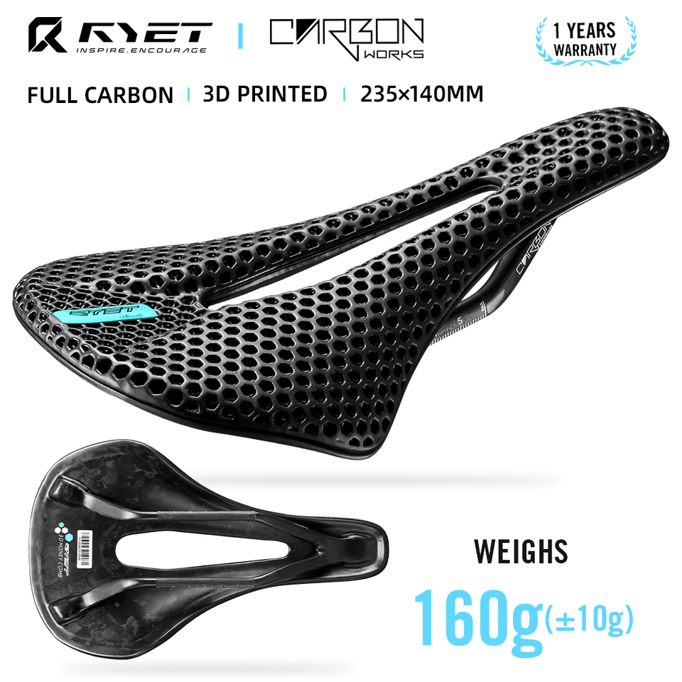 Ryet 3Dプリントバイクカーボンサドル140mm 143mm超軽量ロードmtb