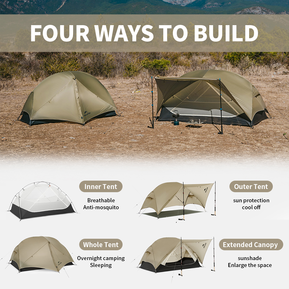 Naturehike Mongar UL PRO 1-3 People Tent 20D Ultralight Travel