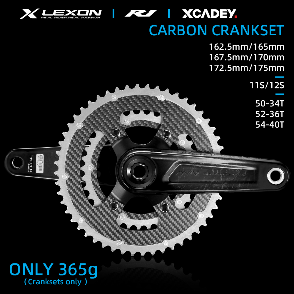 LEXON 道路フルカーボンクランクセット超軽量自転車クランク 29
