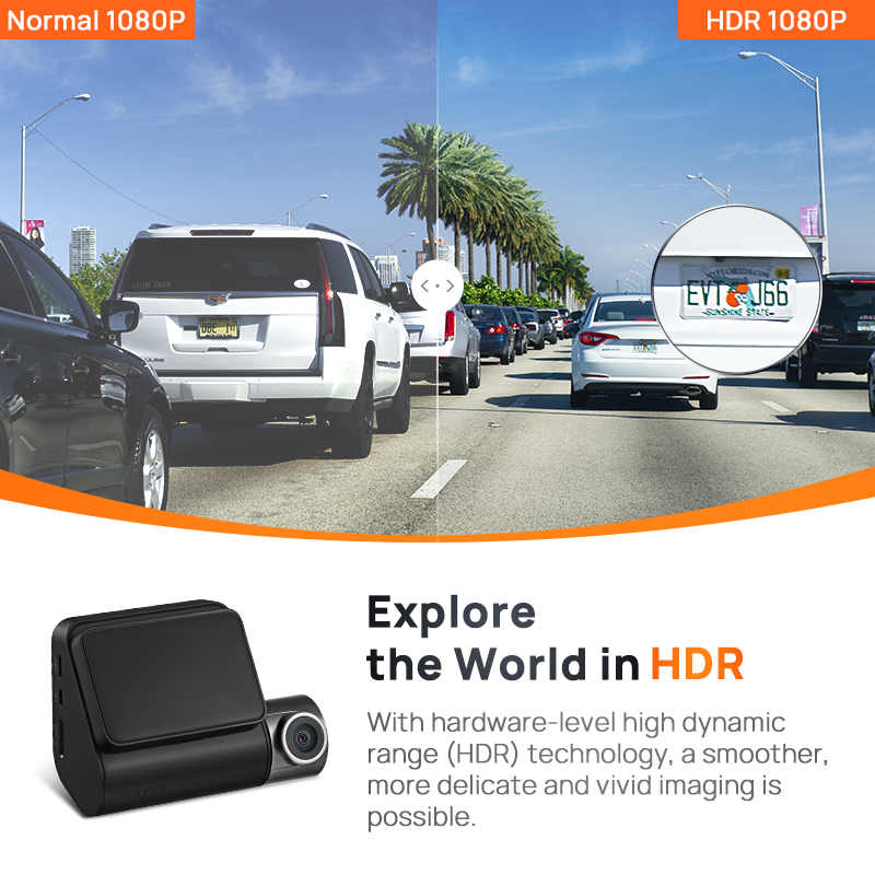 70mai Dash Cam A200 1080P 2'' IPS Screen Dual-channel Record 70mai
