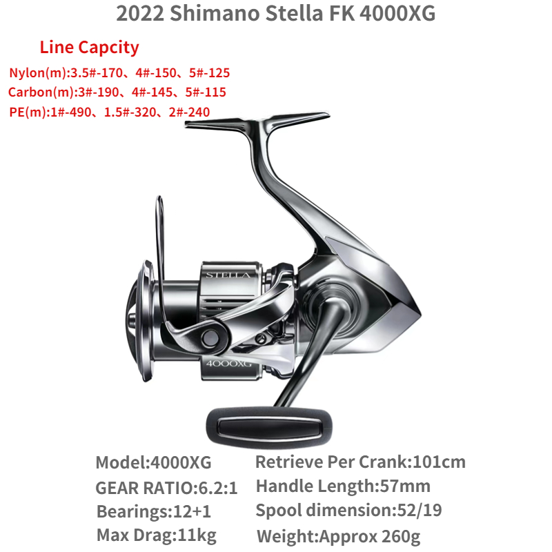 新しい 2022 シマノ ステラ FK 1000-5000 海水スピニング フィッシング