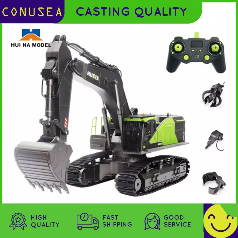 男の子用合金ショベル,エンジニアリング玩具,huina 1593 582 rc