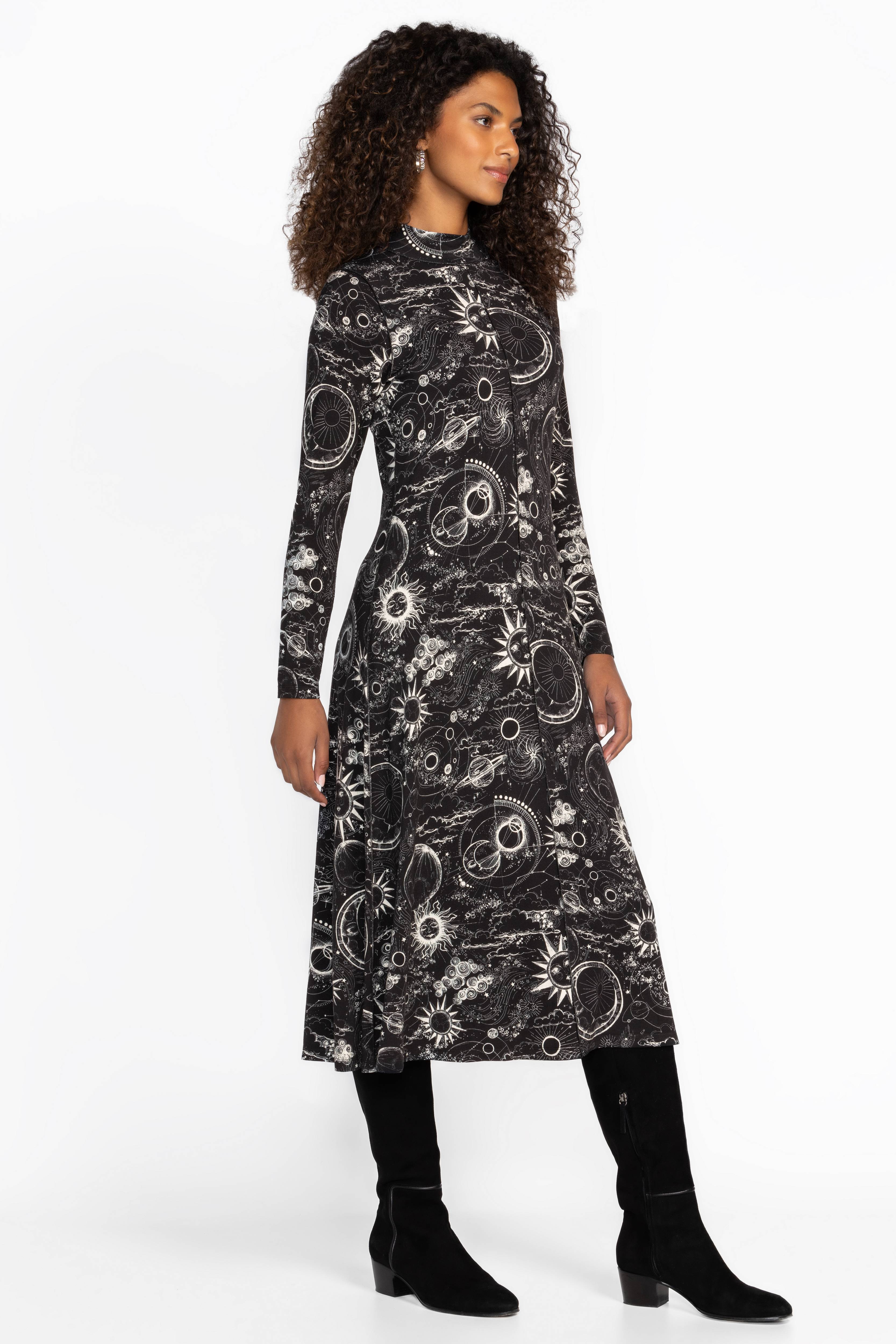 Buy THE JANIE FAVORITE SEAMED MOCK NECK DRESS | Johnny Was
