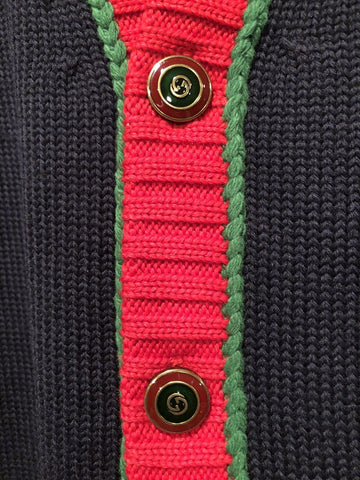 Gucci NY Yankees navy alpaca knit cardigan sweater jumper size 3XL