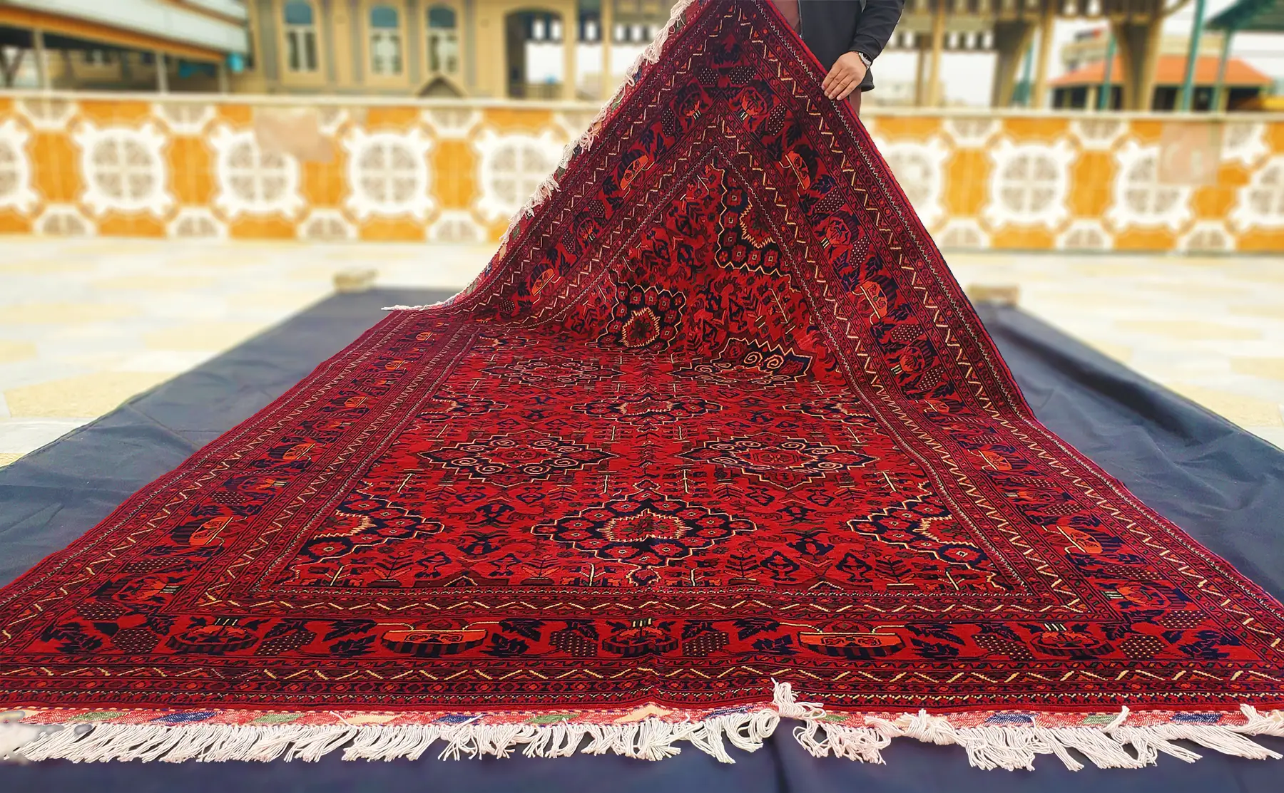 Khal Mohammadi Rug, Red Wool Rug | 2m x 3m / 6.5ft x 9.8ft