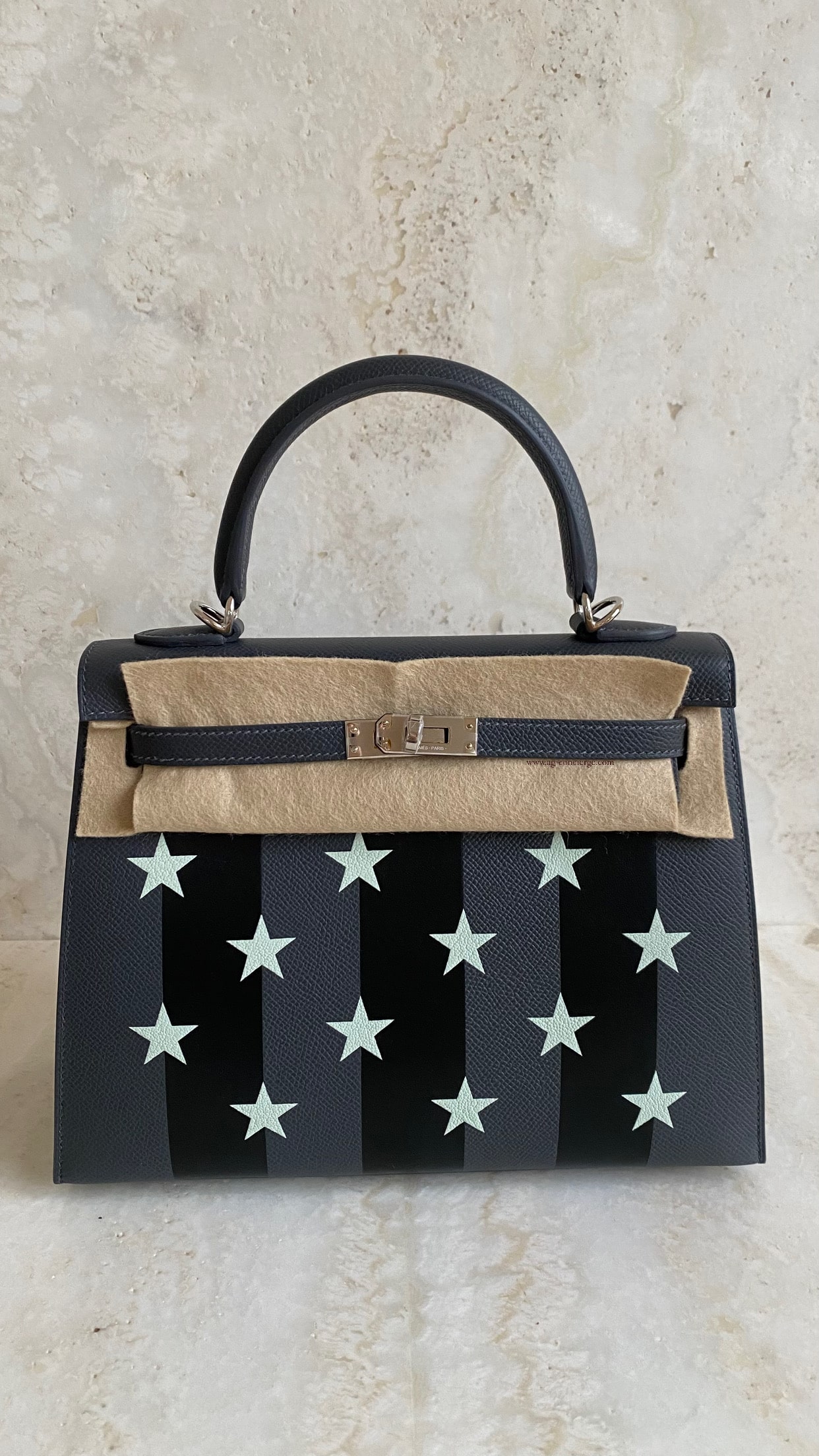 Hermès Kelly 25 Ardoise/Noir/Vert Peppermint/ Casaque/Epsom and