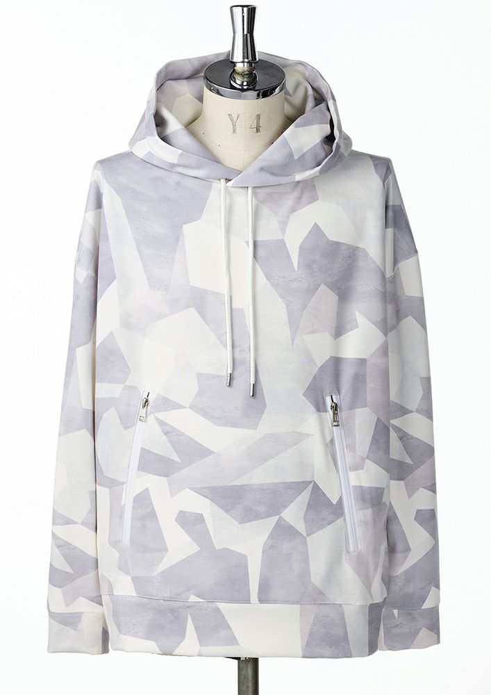 AKM】MVS VOLTEX PONT CAMO RELAX PULLOVER ZIP POCKET PARKA -WHITE CAMO-