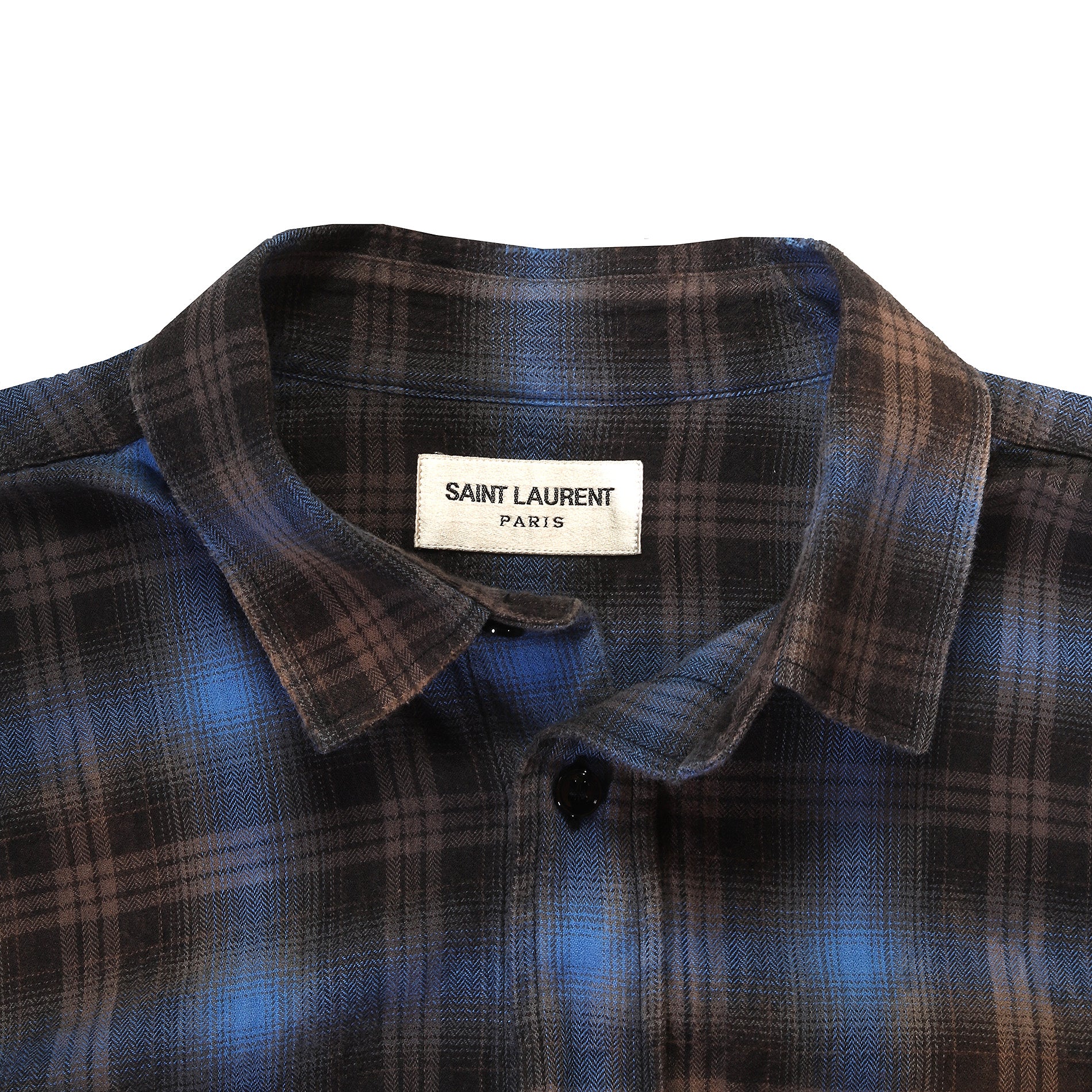 Saint Laurent SS16 Surf Sound Blue Bleached Flannel - Ākaibu Store