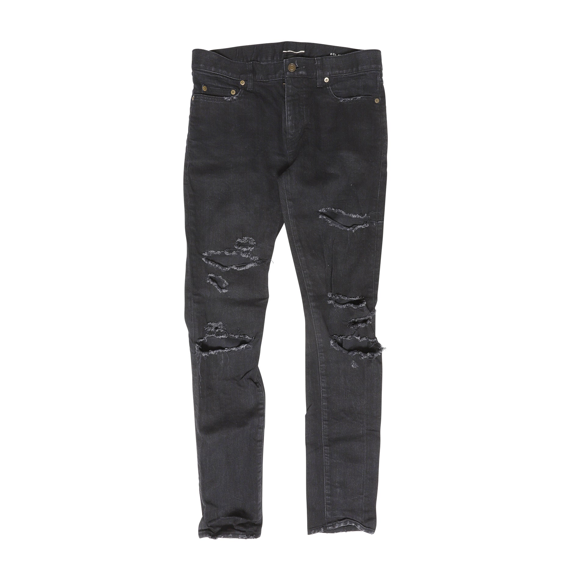 Saint Laurent Paris AW15 Black D02 Distressed Denim - Ākaibu Store