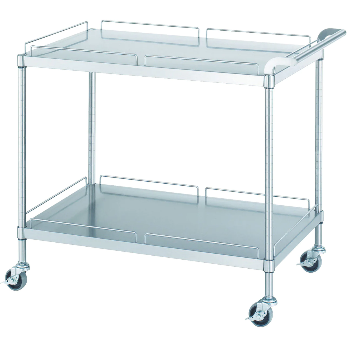 別注サイズ可】ステンレスワゴン ベタ棚 2段 ガード付きタイプ【法人様