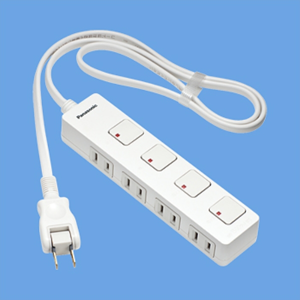 WHS2534WP パナソニック ザ・タップZ 4コ口 個別ランプレススイッチ 3m