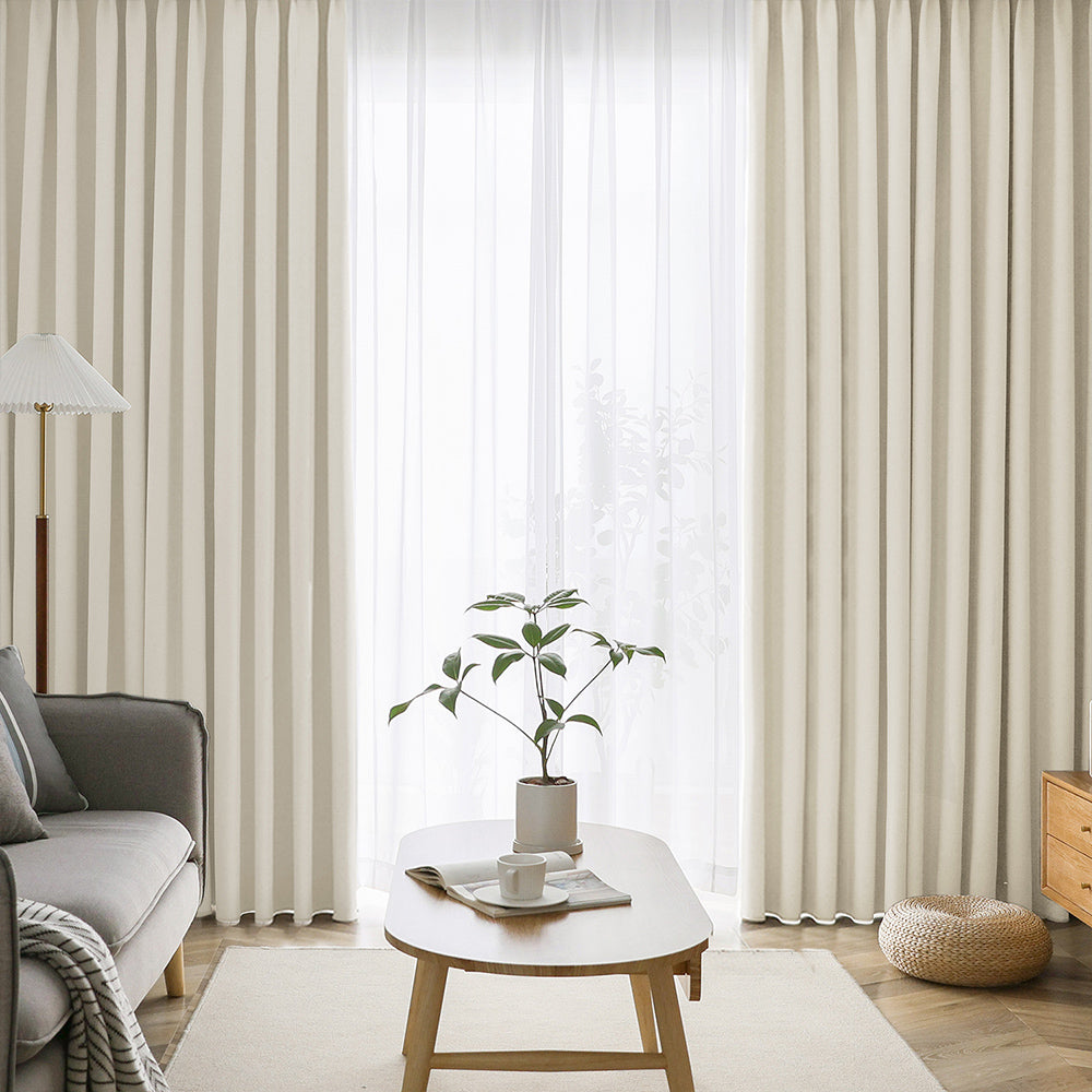 AIFY 1級 遮光カーテン 4枚セット(レース付) 幅100cm 丈190cm～230cm