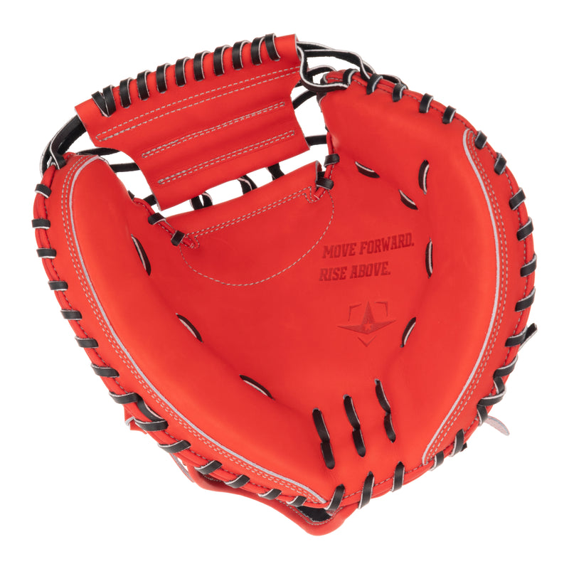 シャイニングスター硬式野球キャッチャーミット黒と赤 レザー製
