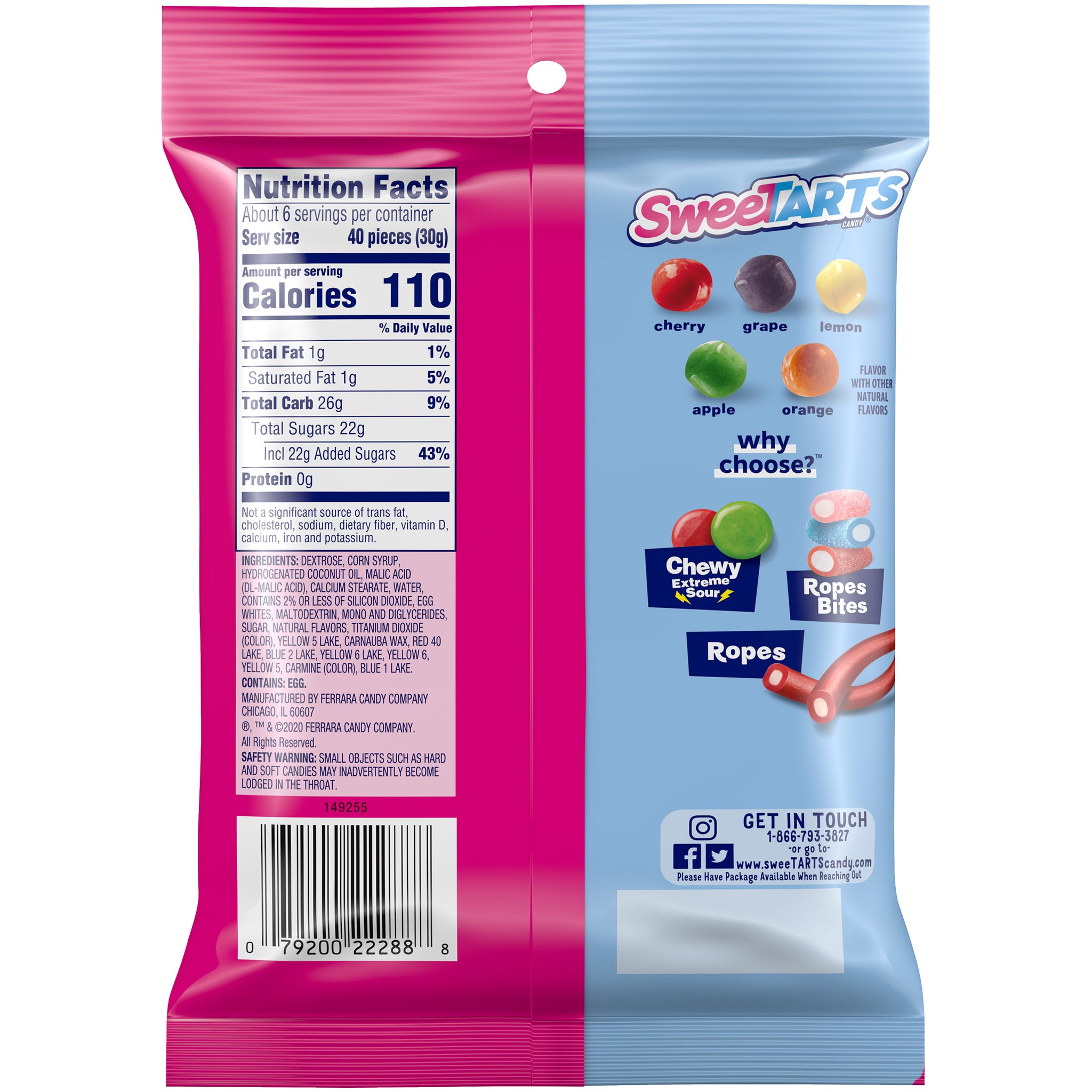 SweeTARTS Mini Chewy Candy - 6-oz. Bag - All City Candy