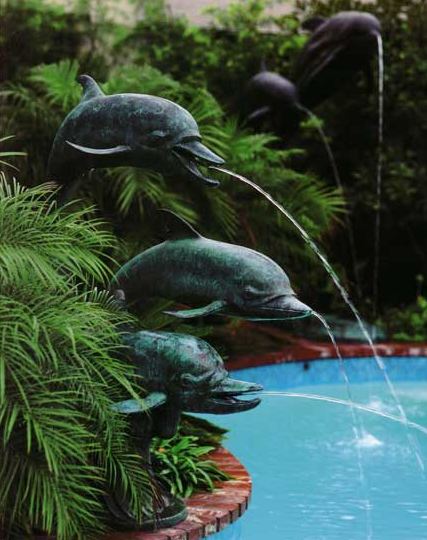 3 Dolphin Fountain Bronze Monumental Statue - American Bronzes