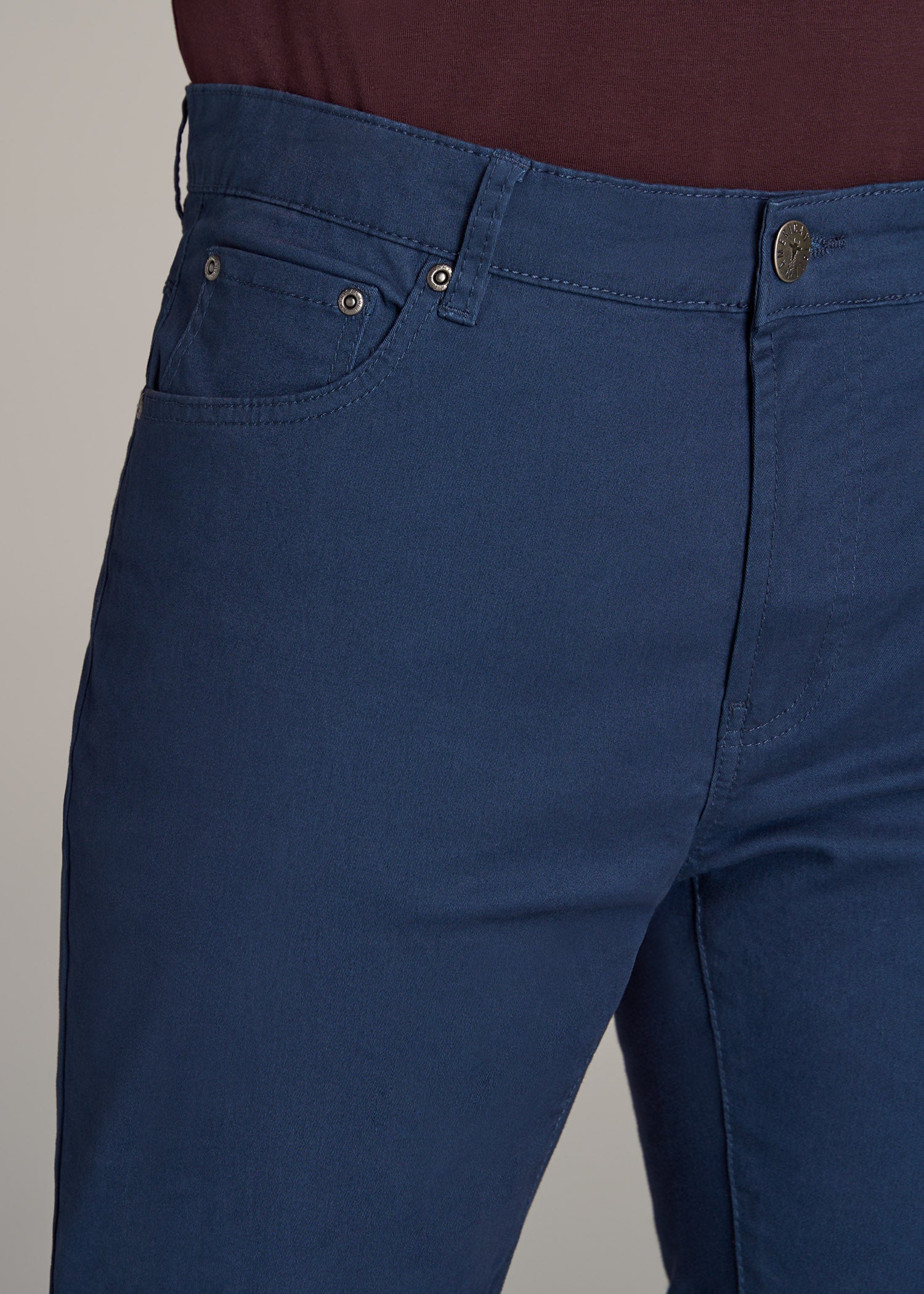 Men's Tall Dylan Slim Fit Five-Pocket Pants Marine Navy – American