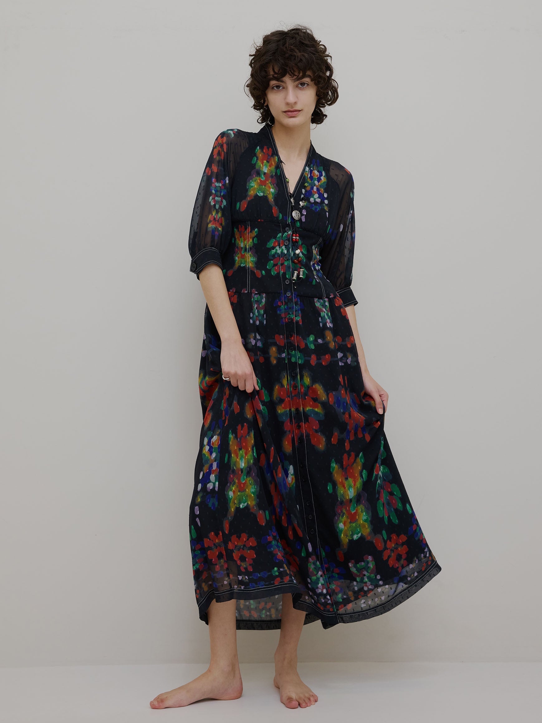 MEDI DECALCOMANIA CHIFFON DRESS