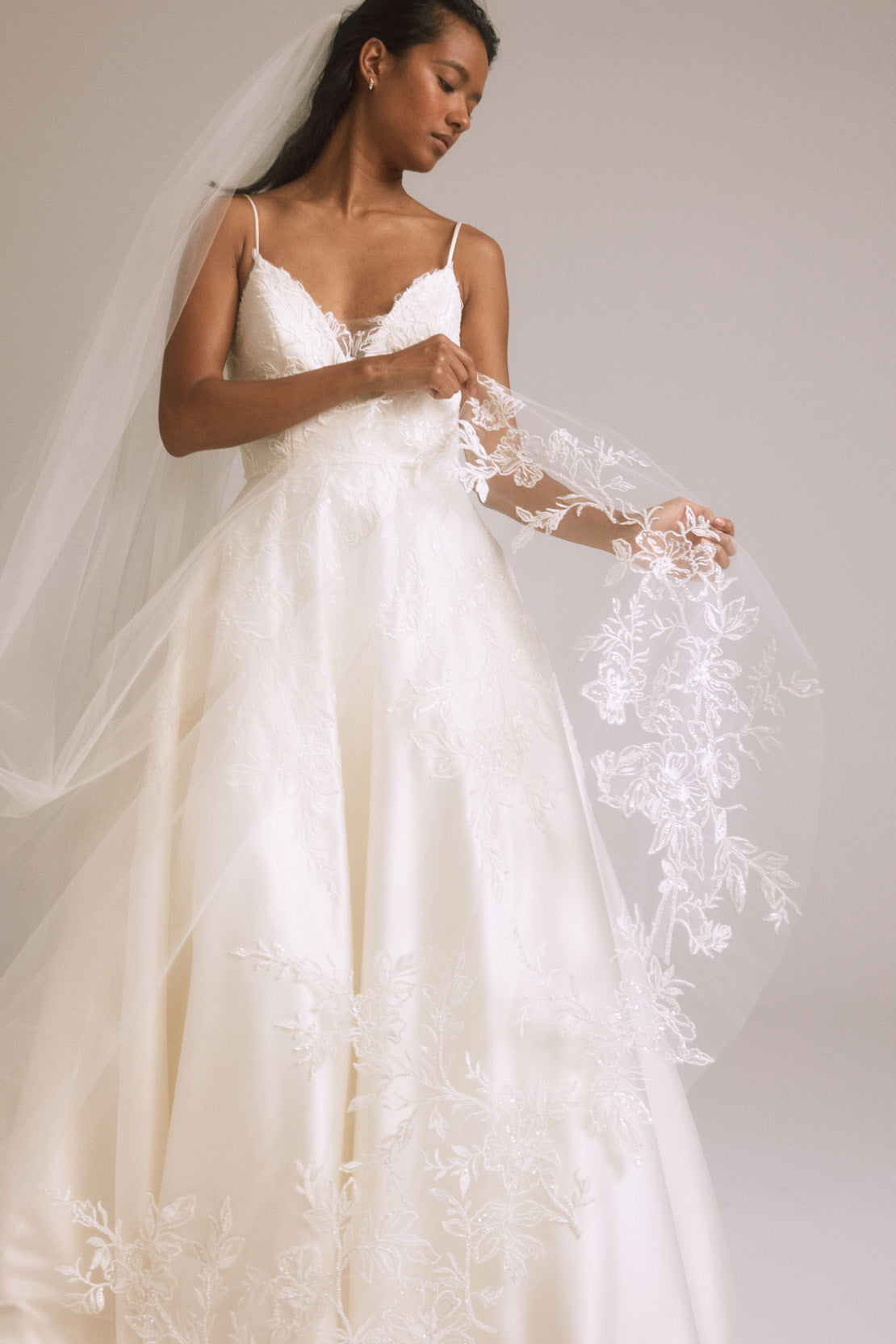 Floral Embellished Veil – Amsale