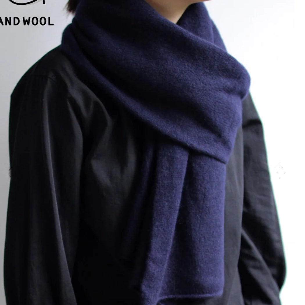 and wool 手編み機で編んだ カシミヤ100％の大判ストール – amuhibi