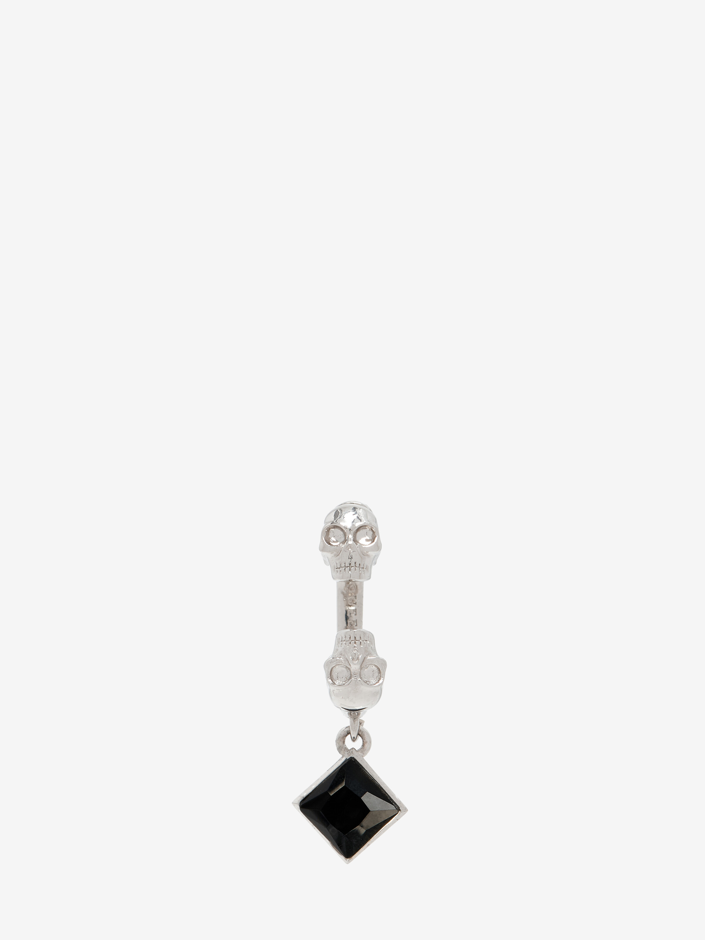 Men's Twin Skull Earring in Palladium | Alexander McQueen US