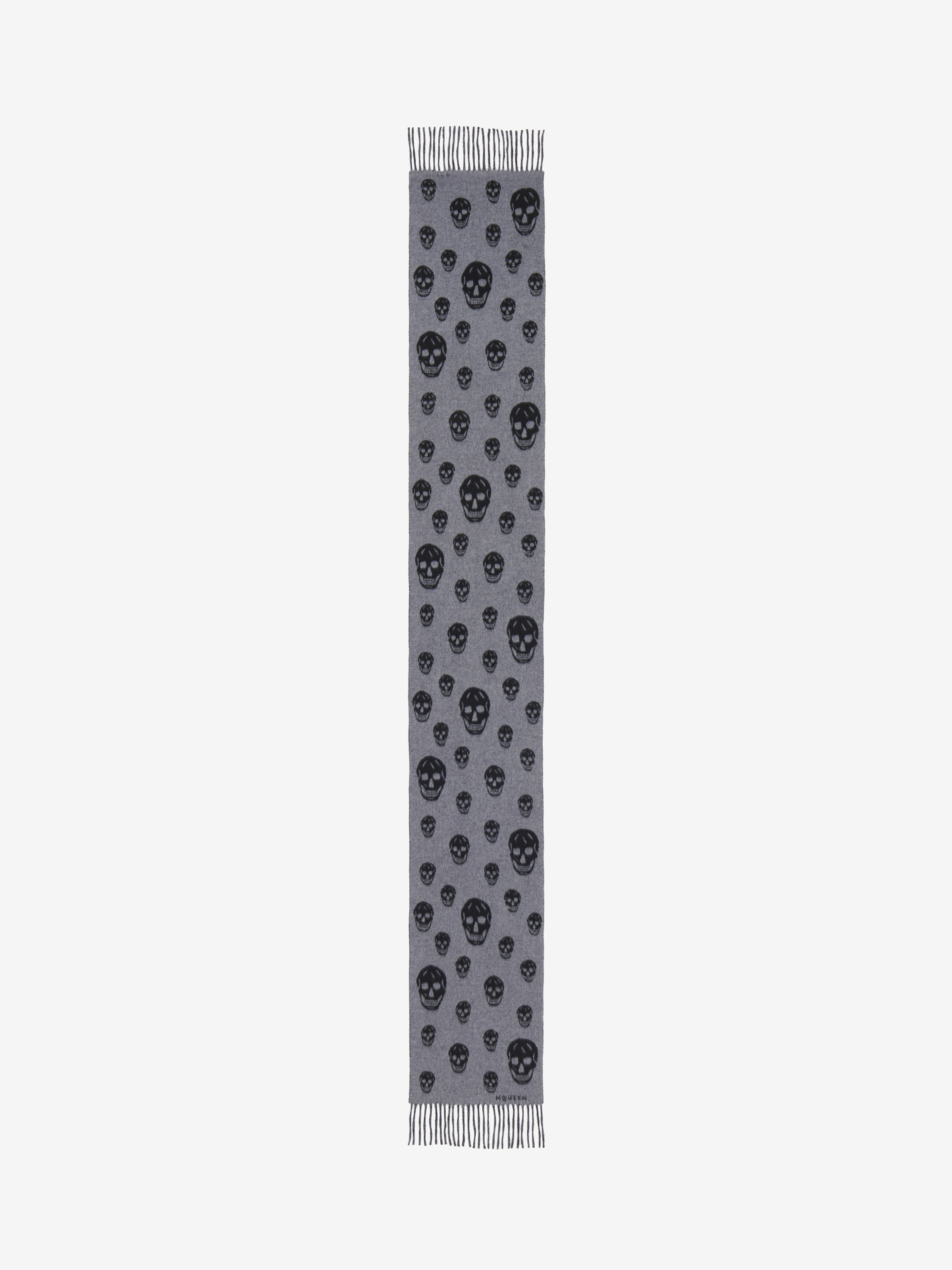 Men's Double Face Skull Scarf in Graphite/Black | Alexander McQueen US