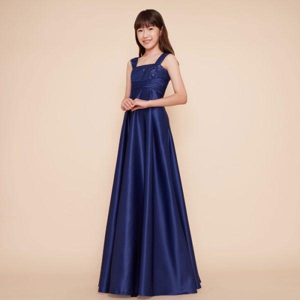 キラキラグリッターレッドサテンジュニアドレス