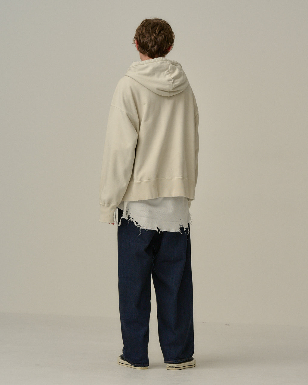 HALF ZIP HOODIE(GRAY) – ANCELLM