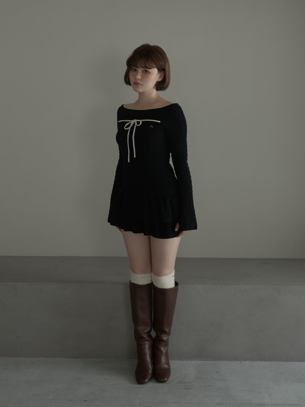 ANDMARY】Milky frill mini dress