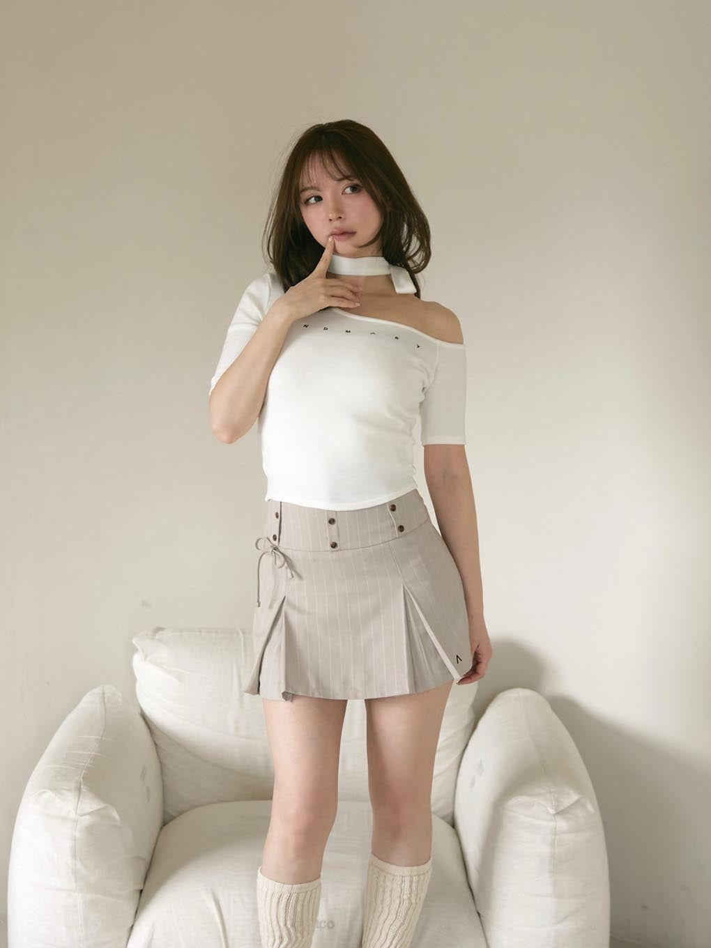 ANDMARY】Bibi pleats mini skirt