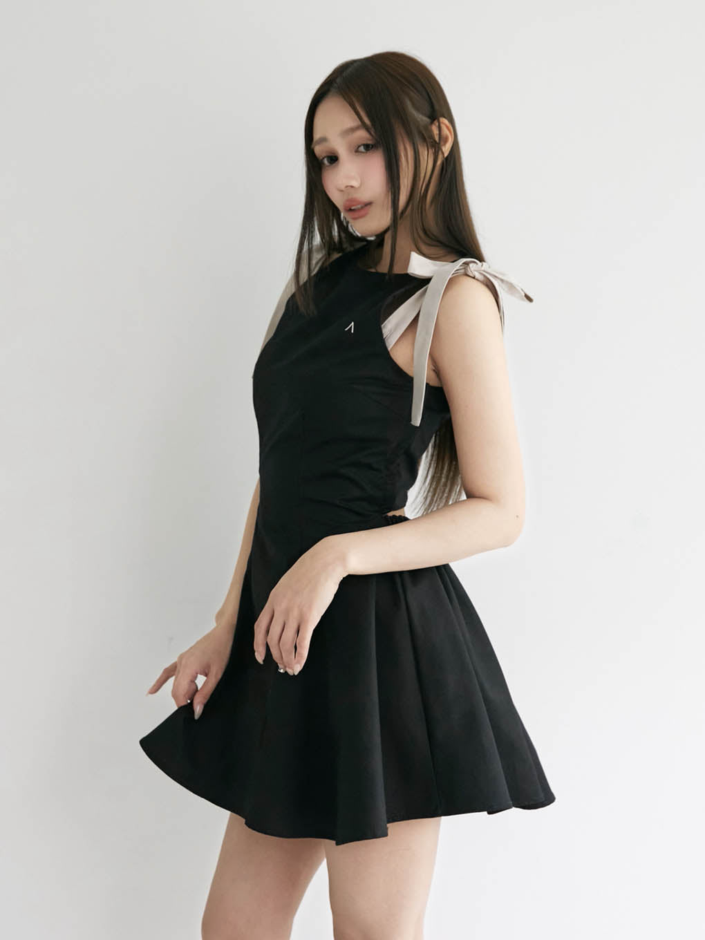 ANDMARY】Jozy ribbon flare mini dress
