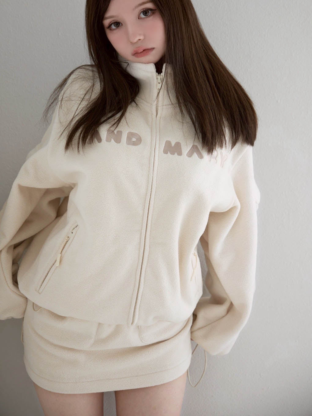 ANDMARY】Mary logo fleece skirt